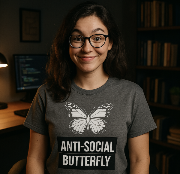 “Anti-Social Butterfly” Unisex Classic T-Shirt for the Socially Awkward and Introverted